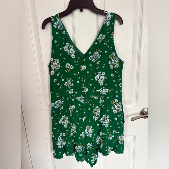 LOFT Vibrant Green Floral Romper size 4 - Picture 8 of 10